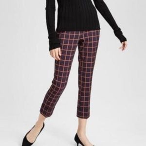 Theory Crop Cuff Pant York Plaid Purple 2